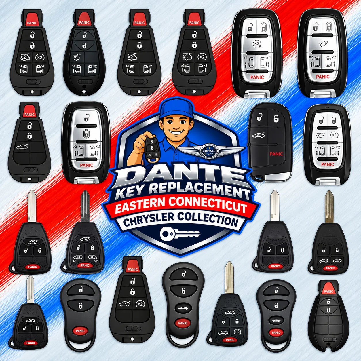 Chrysler key fob and electronic key programming.