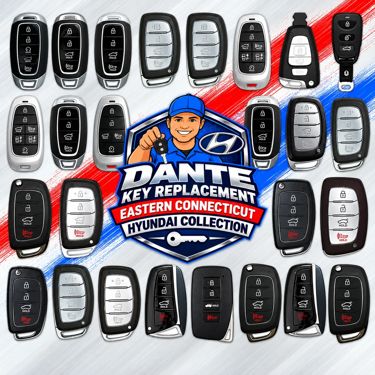 Hyundai proximity key fob and smart transponder key replacement.