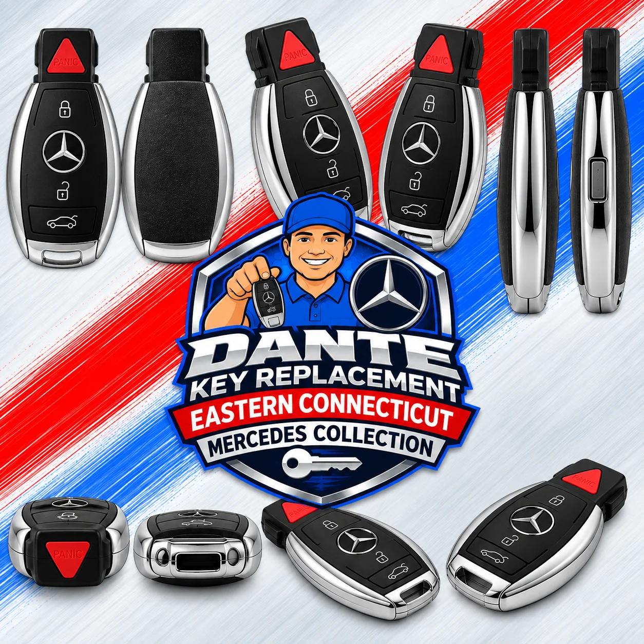 Mercedes-Benz electronic smart key and EIS ignition key replacement.